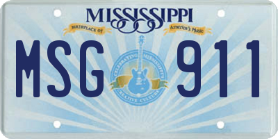 MS license plate MSG911