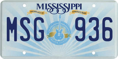 MS license plate MSG936