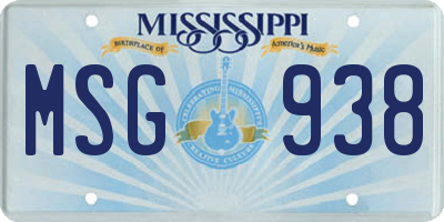 MS license plate MSG938