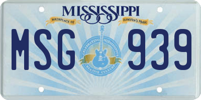 MS license plate MSG939