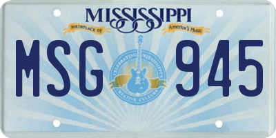 MS license plate MSG945