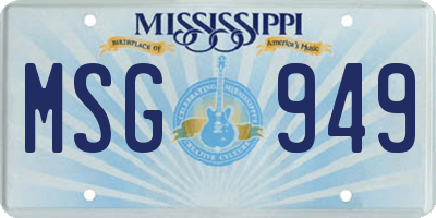 MS license plate MSG949