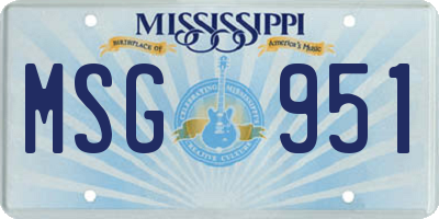 MS license plate MSG951