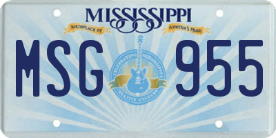 MS license plate MSG955