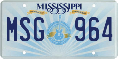 MS license plate MSG964