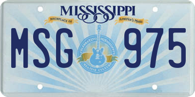 MS license plate MSG975