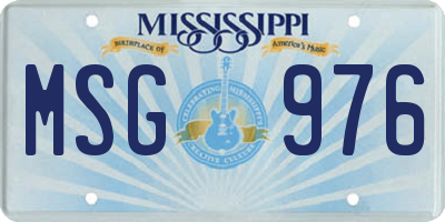 MS license plate MSG976