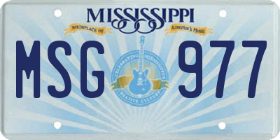 MS license plate MSG977