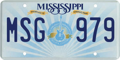 MS license plate MSG979