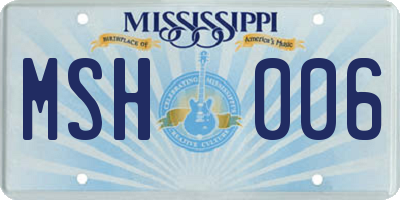 MS license plate MSH006