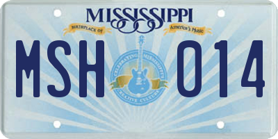 MS license plate MSH014