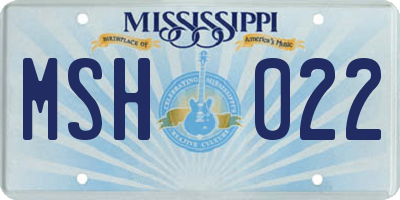MS license plate MSH022