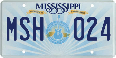 MS license plate MSH024