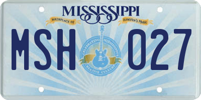 MS license plate MSH027