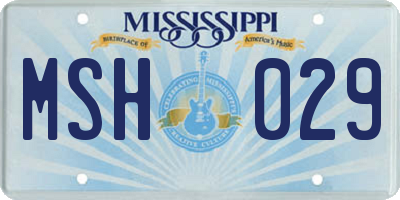 MS license plate MSH029