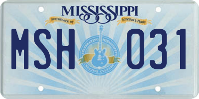 MS license plate MSH031