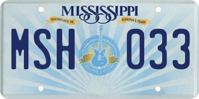 MS license plate MSH033
