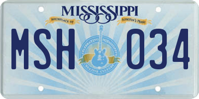 MS license plate MSH034