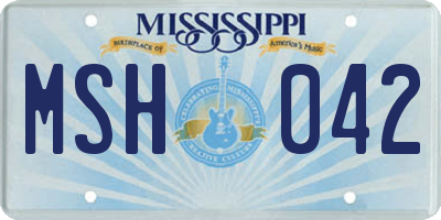 MS license plate MSH042