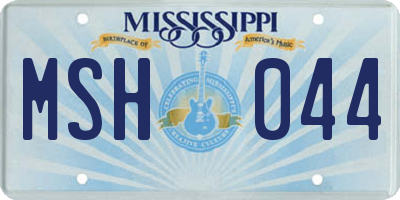 MS license plate MSH044