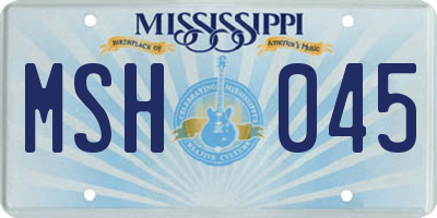 MS license plate MSH045