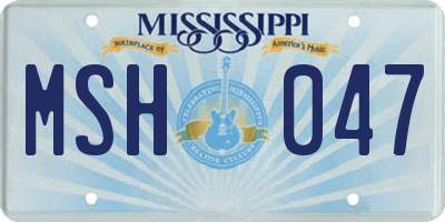 MS license plate MSH047