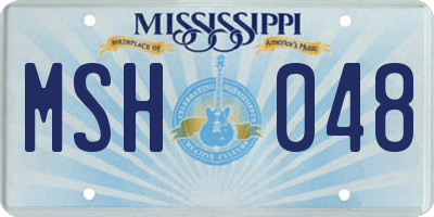 MS license plate MSH048
