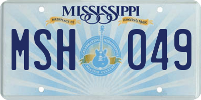 MS license plate MSH049