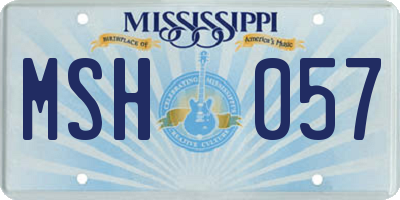 MS license plate MSH057