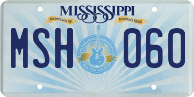 MS license plate MSH060
