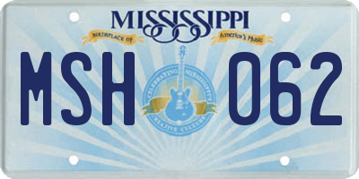 MS license plate MSH062