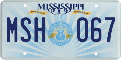 MS license plate MSH067