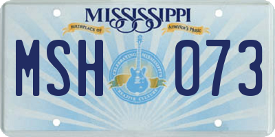 MS license plate MSH073