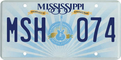 MS license plate MSH074