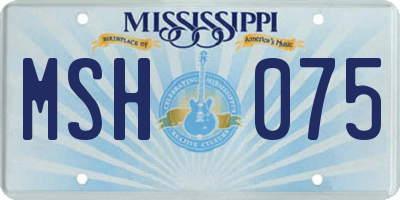 MS license plate MSH075