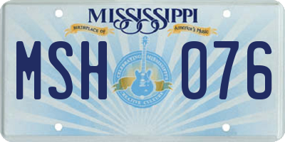 MS license plate MSH076