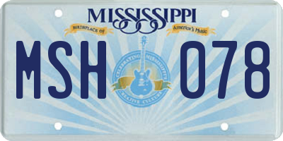 MS license plate MSH078