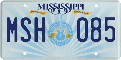 MS license plate MSH085