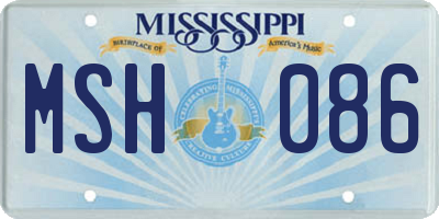 MS license plate MSH086