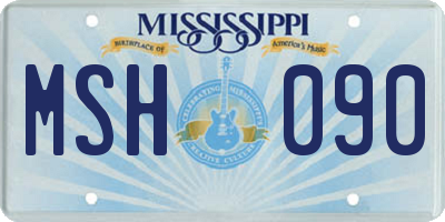 MS license plate MSH090