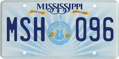 MS license plate MSH096