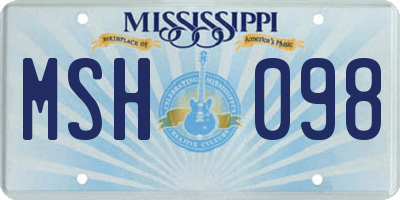 MS license plate MSH098