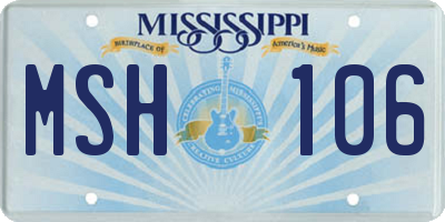 MS license plate MSH106