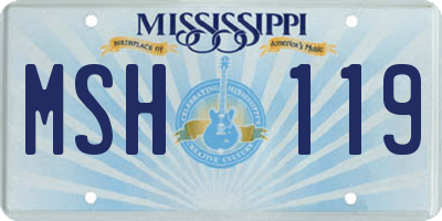 MS license plate MSH119