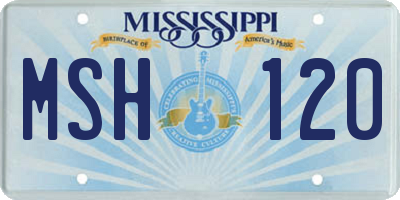 MS license plate MSH120