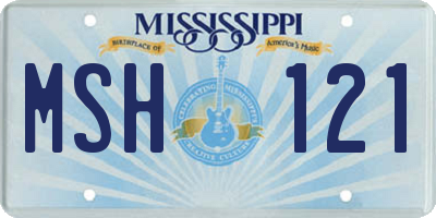 MS license plate MSH121