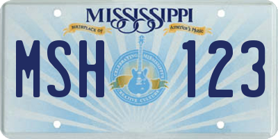 MS license plate MSH123