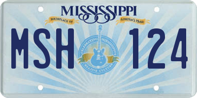 MS license plate MSH124
