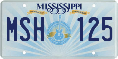 MS license plate MSH125