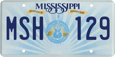 MS license plate MSH129